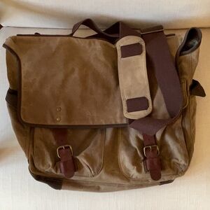 J. Crew Tan and Brown Messenger Bag